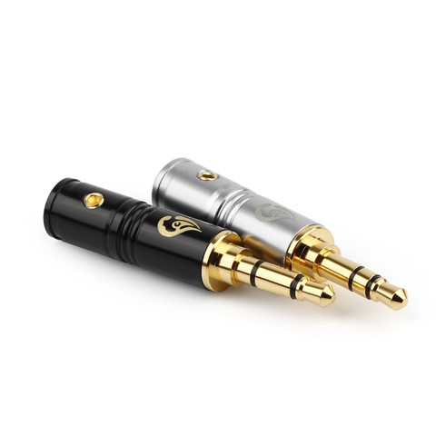 3.5mm Jack Audio Plug 3 Poles Male Speaker Connector Gold Plated Connectors Solder 3.5 mm Black Silver 1/8