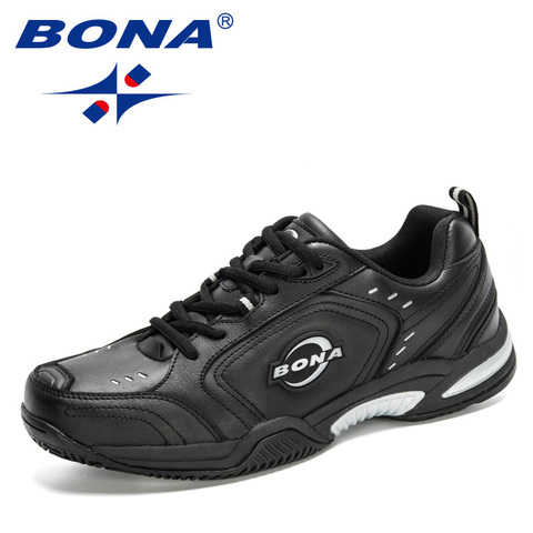 BONA 2022 New Designers Action Leather Tennis Shoes Man Volleyball Badminton Shoes Men Court Training Sneakers Mansculino Trendy ► Photo 1/6