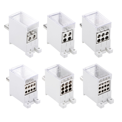 uxcell 1 Inlet 2/4/6/8/9/12 Outlet DIN Rail Terminal Blocks 125A Max Input Distribution Block for Circuit Breaker Gate Motor ► Photo 1/1