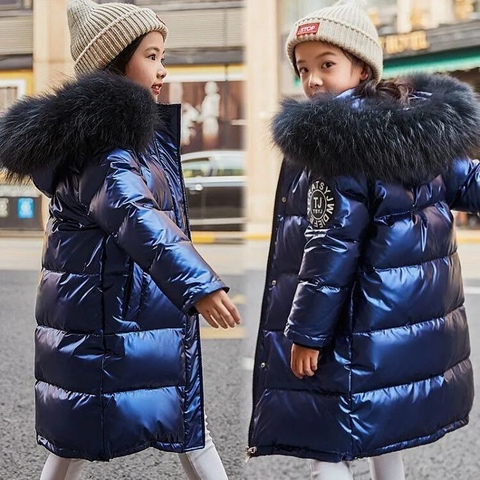 2022 -30 Russian Winter Coats for Girls Thick Clothes Snowsuit Jacket Waterproof Outdoor Hooded Coat Teen Boys Kid Parka Jackets ► Photo 1/6