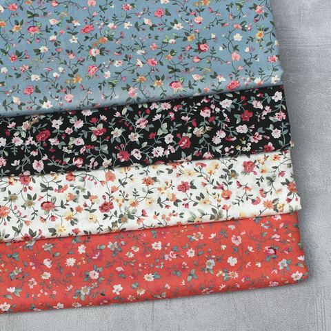 140x50cm Pastoral Floral Plain Cotton Sewing Fabric DIY Children's Wear Cloth Make Bedding Quilt Decoration Home 170g/m ► Photo 1/5