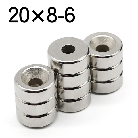 1/2/5/10 Pcs 20x8-6 Round NdFeB Neodymium Magnet N35 Super Powerful imanes Permanent Magnetic Disc 20x8 Hole 6 ► Photo 1/6