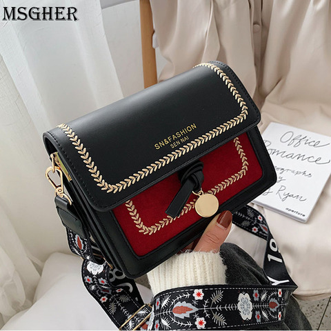MSGHER Chain PU Leather Crossbody Bags For Women 2022 Small Shoulder Messenger Bag Special Lock Design Female Travel Handbags ► Photo 1/6