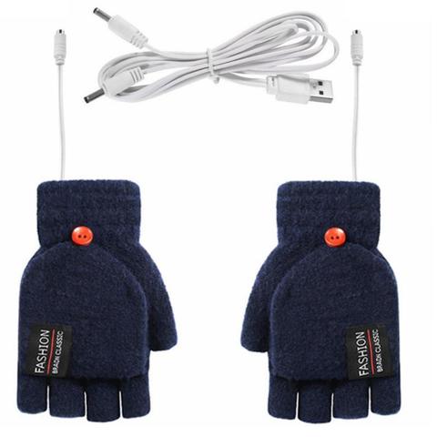USB Electric Heated Gloves Double-Sided Heating Gloves Mittens Rechargable Waterproof Adjustable Temperature Cycling Skiing ► Photo 1/6