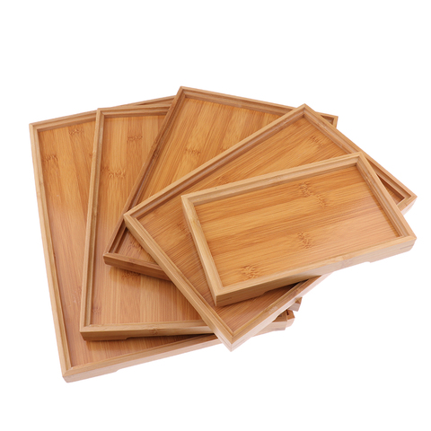 Bamboo Tray Wood Serving Plates Tray Decoration Dessert Plate Fruit Plate ► Photo 1/5