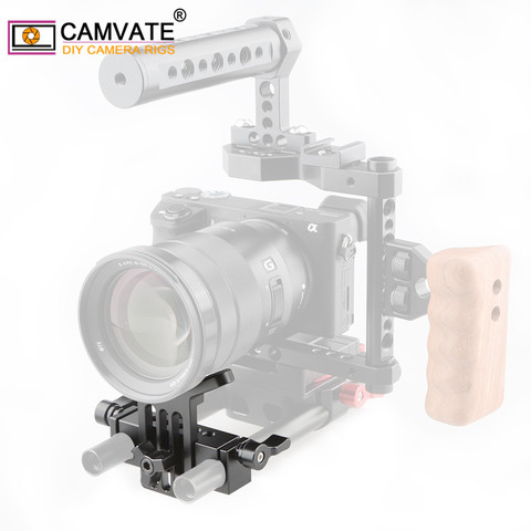 CAMVATE Universal Camera Lens Support With Standard 15mm Dual Rod Clamp Rail Block For DSLR Camera Rig Shoulder Support System ► Photo 1/6