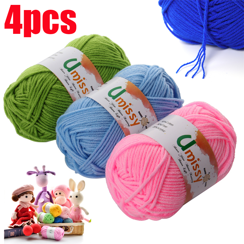 10pcs DIY Wool Crochet Yarn Multicolor Soft Hand Knitting Line Milk Cotton  For Sweater And Scarf