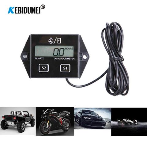 Oversea Digital Engine Tach Hour Meter Tachometer Gauge Inductive Display For Motorcycle Motor Marine chainsaw pit bike Boats ► Photo 1/6