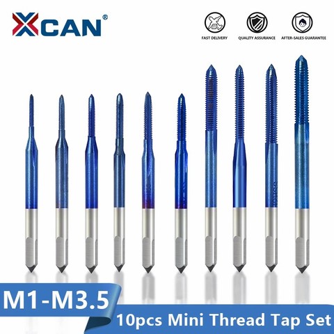 XCAN Thread Tap 10pcs M1-M3.5 HSS Metric Plug Tap Screw Tap Drill with Adjustable Tap Wrench Nano Blue Coated  Machine Tap ► Photo 1/6