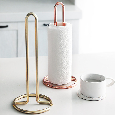 Kitchen Vertical Roll Holder Paper Napkin Shelf Desktop Paper Towel Storage Holders Tissue Punch-free Storage Rack ► Photo 1/6