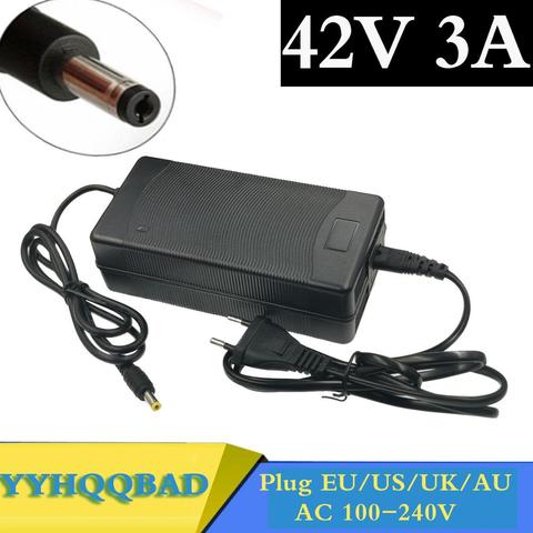 42V 3A Li-ion Battery Charger For 10S 36V lithium battery electric bike electric scooter Charger Plug DC/XLR/RCA/IEC connector ► Photo 1/5