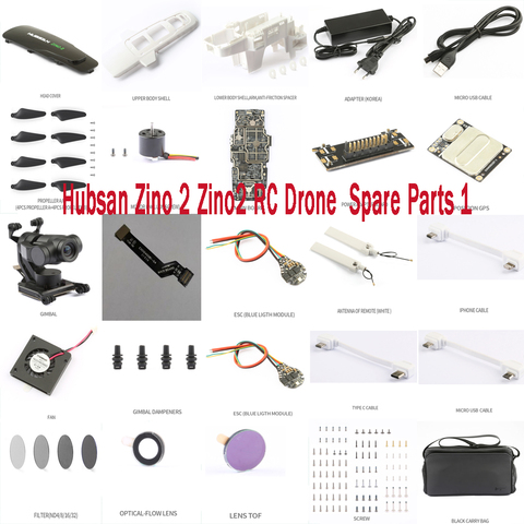 Hubsan ZINO2 ZINO 2 RC drone Original accessories motor arm blade ESC shell foot Flat Cable Remote control Charging line etc 1 ► Photo 1/6
