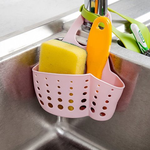 Kitchen Sink Drain Basket Adjustable Snap Button Type Hanging Drain Basket Dish Cloth Sponge Holder Storage Basket ► Photo 1/6