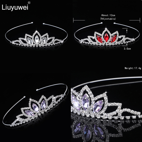 Kid Girls Crystal Tiara and Crown Hairbands Bridal Wedding Prom Crown Headband Princess Hair Ornaments Headpiece ► Photo 1/6