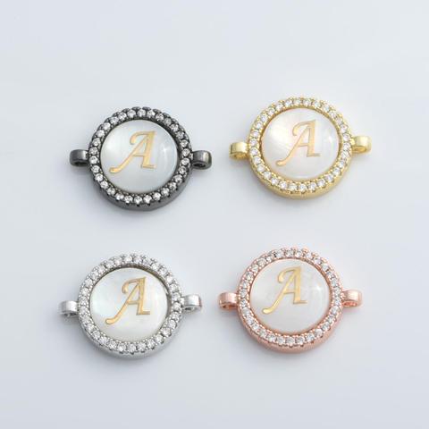 DIY Shell  A-Z 26 Initials Alphabet Letters Connector Charms For Women Men Handmade Bracelet Making Material ► Photo 1/6