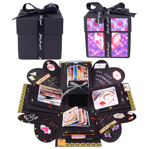 Square DIY Surprise Love Explosion Box Gift Explosion for Anniversary Scrapbook DIY Photo Album Birthday Valentine's Day Gift ► Photo 1/6
