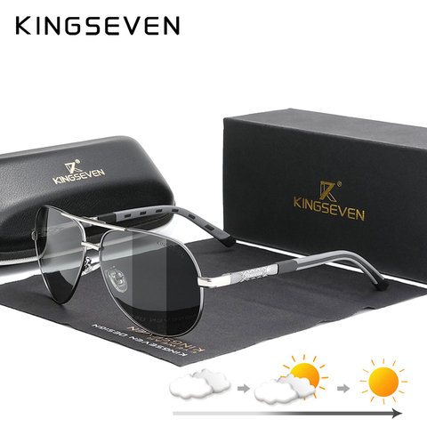 KINGSEVEN Men Vintage Photochromic  Aluminum Polarized Sunglasses Brand Sun glasses Coating Lens Driving Eyewear For Men/Women ► Photo 1/6
