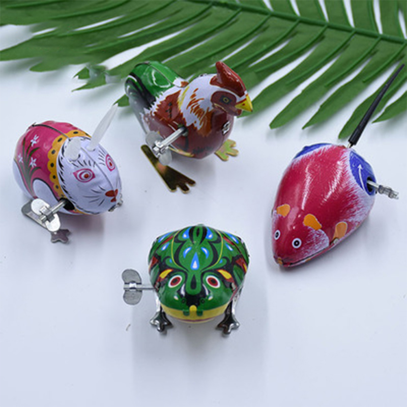 Metal Vintage Funny Cartoon Animal Frog Clockwork Wind Up Toy For Children Gift 