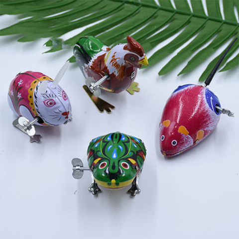 Children's classic iron clockwork toy jumping frog cock mouse rabbit turtle retro toy puzzle education children's gift ► Photo 1/6