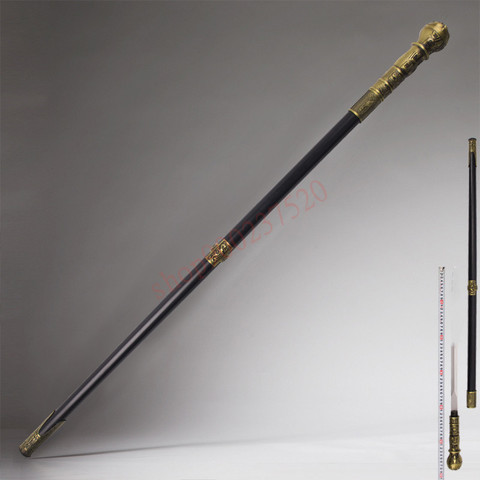 Stainless steel round headed walking stick, crutches, Chinese classical self-defense Climbing Stick cos stage props ► Photo 1/6