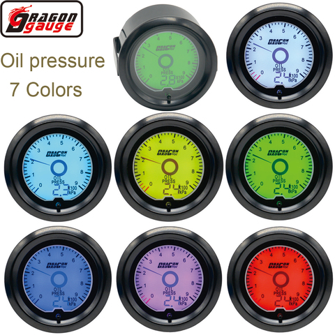 Dragon 52mm 7 Colors Backlight LCD Digital Pointer Auto Oil Pressure Gauge 0-150 PSI Press Meter For Car Free Shipping ► Photo 1/6