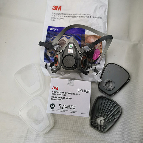 3M 6200 mask+SJL 603 filter Adapter + 3M5N11+SJL 501 anti dust suit anti smoke particulates Pollen powder cement ► Photo 1/6