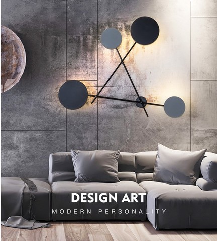 Modern Industry Round Wall Lamps Bedroom Bedside Lamp Led Wall Sconce Light Fixtures Black Iron Luminaire Indoor Loft Home ► Photo 1/6