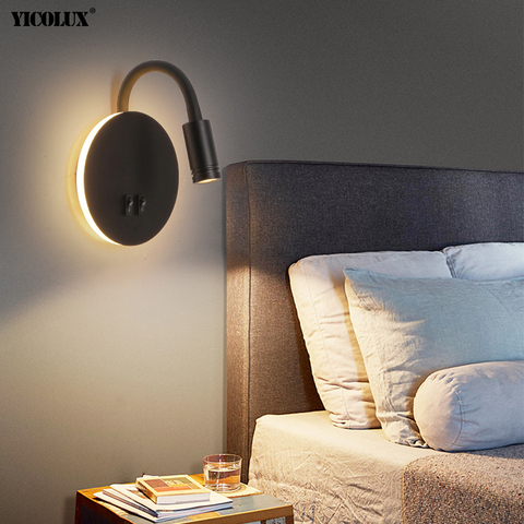 Modern LED Wall Lamp For Bedroom Bedside Study Indoor Round Iron Light Practical Luminaire Deco Maison Reading Lighting Fixtures ► Photo 1/6