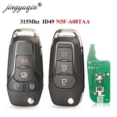 jingyuqin 3/4 Buttons Flip Remote Key Keyless Entry Fob 315MHz 49 Chip Hitag Pro for Ford Fusion 2013-2015 FCCID: N5F-A08TAA ► Photo 1/5
