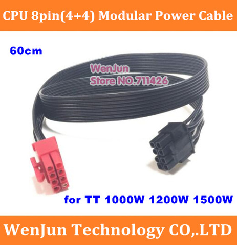 High Quality 60cm PSU 8pin to CPU 8(4+4)-pin Modular Power Supply Cable for TT /Thermaltake 1200w 1000W 1500W ► Photo 1/5