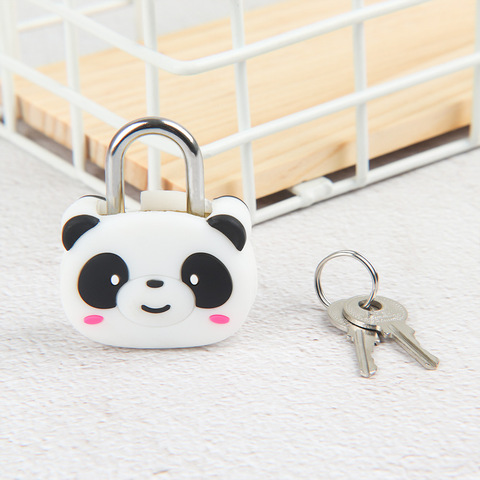 1 pc Mini Cartoon Handbag Lock Padlock Panda Shaped with Key Suitcase Lock Handbag Drawer Handles Zipper Bag Backpack Locks ► Photo 1/6