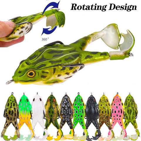 Double Propeller Frog Soft Baits Shad Soft Lure Jigging Fishing Lure Bait Prop Topwater Catfish Silicone Artificial Wobblers ► Photo 1/6
