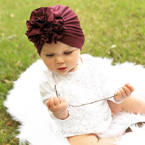 Cotton Baby/'s Hat Flower Knotted Infant Turban Soft Headwear Toddler Kids Cute