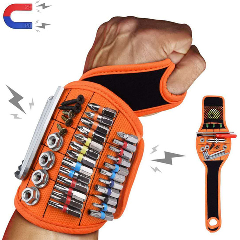 Magnetic Wristband Portable Tool Bag Magnet Electrician Wrist Tool Belt Screws Nails Drill Bits Bracelet For Repair Tool Belt ► Photo 1/6