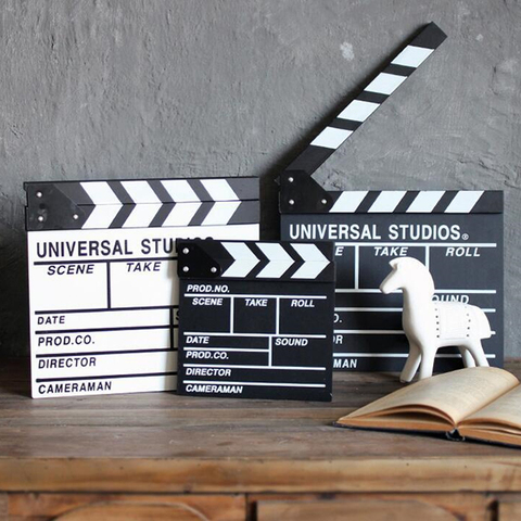 1 Pcs Director Video Scene Clapperboard Clapper Board Dry Erase Director TV Movie Clip Film Action Slate Clap Handmade Cut Prop ► Photo 1/5