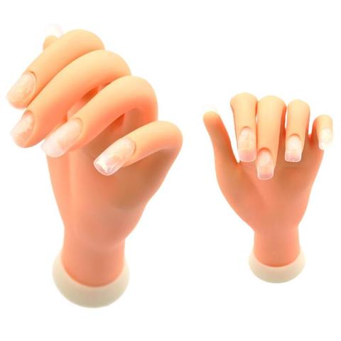 Nail Training Hand Flexible Soft Plastic Hand Model Flectional Mannequin Fake Hand Nail Art Practice Display Tool ► Photo 1/6