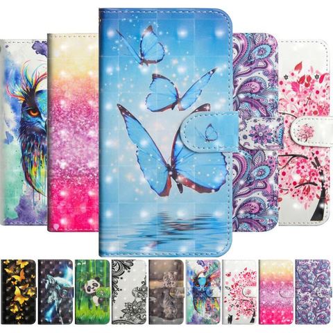 Cute Butterfly Cat Tiger Case For Huawei Mate 20 30 P20 Lite P30 Pro P Smart Plus Z 2022 Wallet Card Slot Flip Case E24G ► Photo 1/6