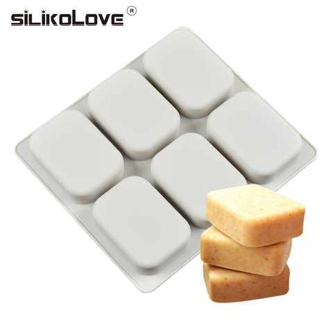 SILIKOLOVE 6 Holes Large Square Shape Silicone Soap Molds DIY Kitchen Tools Handmade Soap Making Craft Forms Moulds ► Photo 1/6