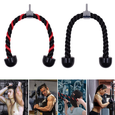 Triceps Rope Fitness Equipment Nylon Drawstring Biceps Triceps Back shoulder Exercise For Home Gym Pulldown Strength Trainning ► Photo 1/6