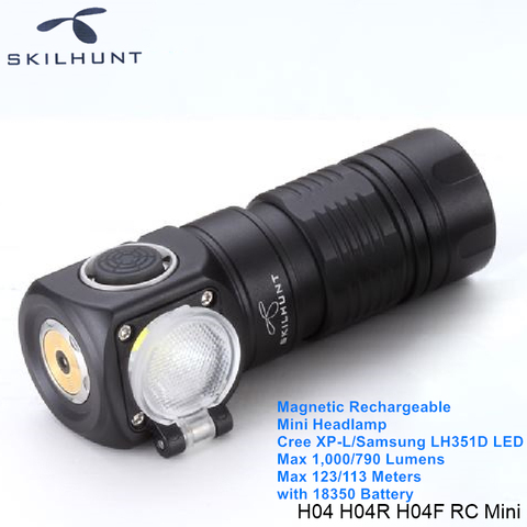 Skilhunt H04 H04R H04F RC Mini EDC Magnetic Rechargeable Headlights High CRI Miner's Work Forehead Flashlight with 18350 Battery ► Photo 1/6