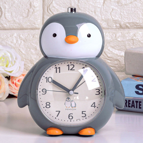 Little penguin student cartoon creative silent night light bedside bedroom can talk children music multi-function alarm clock ► Photo 1/6