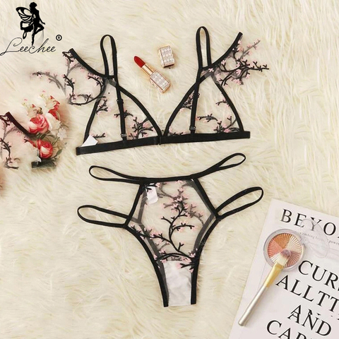 Sexy Bra Set Women Floral Lace Embroidery Underwear Set Lingerie