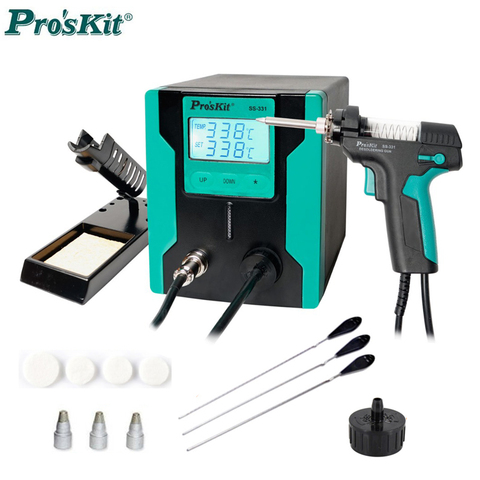 Pro'sKit SS-331H ESD LCD Digital Electric Desoldering Pump BGA Desoldering Suction Vacuum Solder Sucker Gun Auto sleep 110v/220v ► Photo 1/6