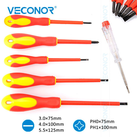 6PCS VDE Insulated Screwdrivers Household Electrical Screwdriver Tool Magnetic Tip 1000V Safe ► Photo 1/5