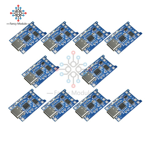 diymore 10PCS/Lot TP4056 Type-C USB 5V 1A 18650 Lithium-ion Battery Charger Module Overcharge Discharge Protection Board ► Photo 1/6