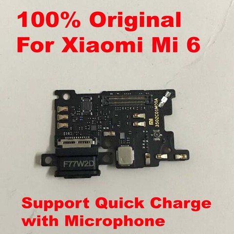 100% Original Charging Port PCB Board USB Charge Dock Connector with Microphone Flex Cable For Xiaomi Mi 6 Mi6 M6 ► Photo 1/1