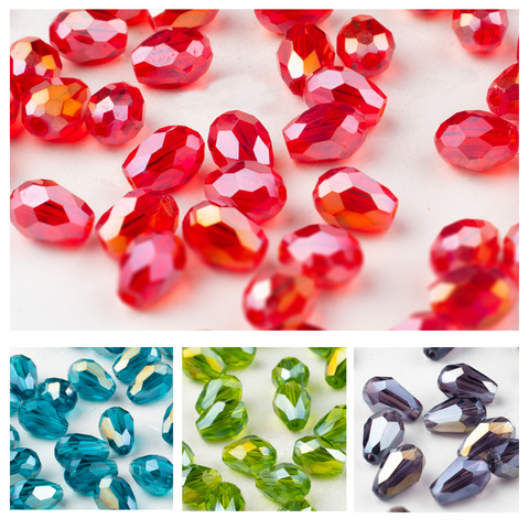 Wholesale exquisite 33 color 5/8/11mm drop-shaped glass beads crystal glass bulk beads, teardrop beads for jewelry making DIY ► Photo 1/6