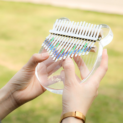 Kimi Kalimba Acrylic 17 Key Transparent Thumb Piano Finger Piano Gift with Tuner Hammer Stick Kalimba Case Rainbow Kalimba ► Photo 1/6