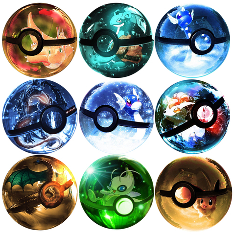 Anime Pokemon Go Ball K9 Crysal Poke Ball Pokeball with Crysal LED Light Base Toys for Kids Children Christmas Gifts ► Photo 1/6