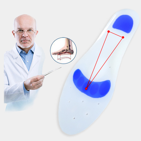 Medical Silicone Gel Insoles Soft Arch Support Orthopedic shoes sole Insoles Pad Flatfoot For Shoes Plantar Fasciitis ► Photo 1/6